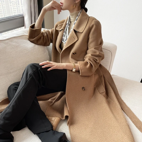 Haute Couture Popular This Year High Quality 100% Cashmere Coat Casual Brief Paragraph Minimalist  Loose Coat - Image 2
