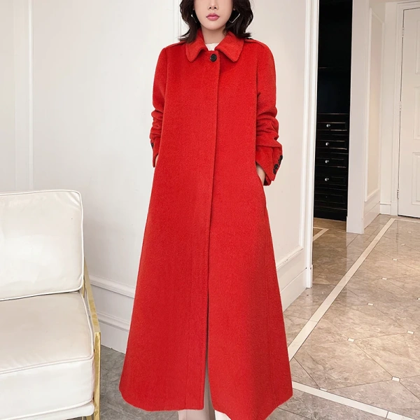 High Quality Peru Alpaca Hair Single Breasted Long Simplicity Elegant Women s Wear in 2025, the New Commuting Cashmere Coat - Image 5