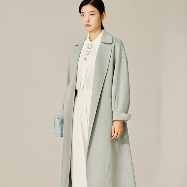 Winter Women's Wool BlendsLong Winter 100%wool Ladies Coat Soft  Elegant Jacket - Image 2