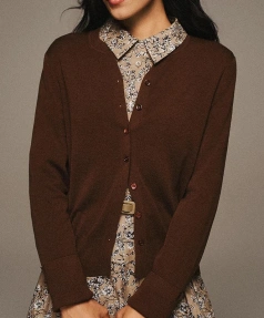 V Neck Single Breasted Knitwear Long Sleeve 100% Wool Cardigan Sweater Women