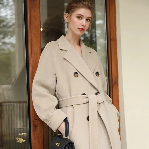 Haute Couture Winter Handmade Double-breasted Cashmere Coat the Latest Design Quality Goods - Image 5
