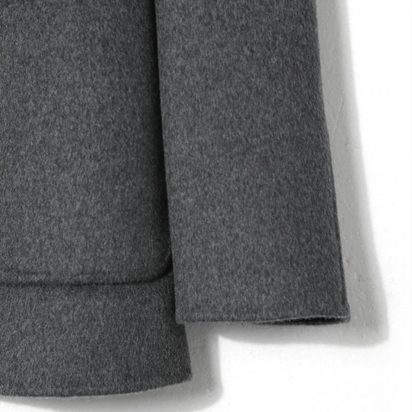 Autumn Winter Luxury Double Faced Cashmere Suit Jacket Cropped 100% Genuine Goat Cashmere Coat for Women - Image 4