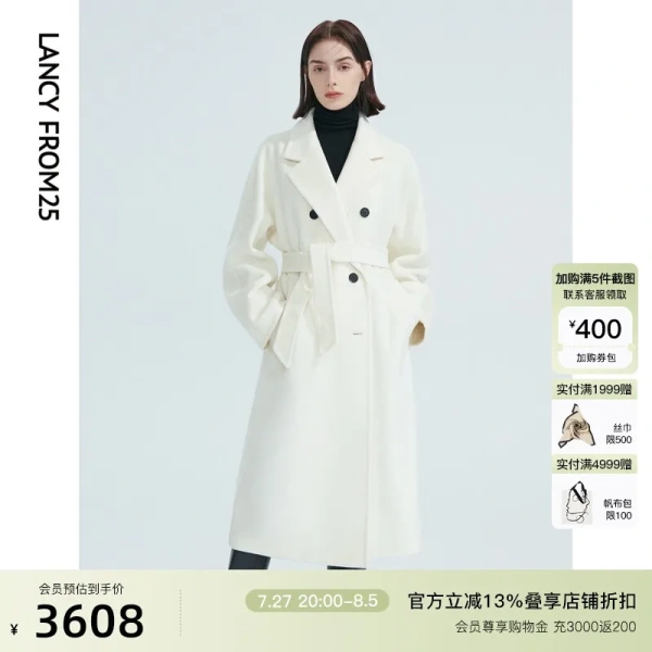 Pure Wool French High-end Mid-length Loose Woolen Coat Winter New Style