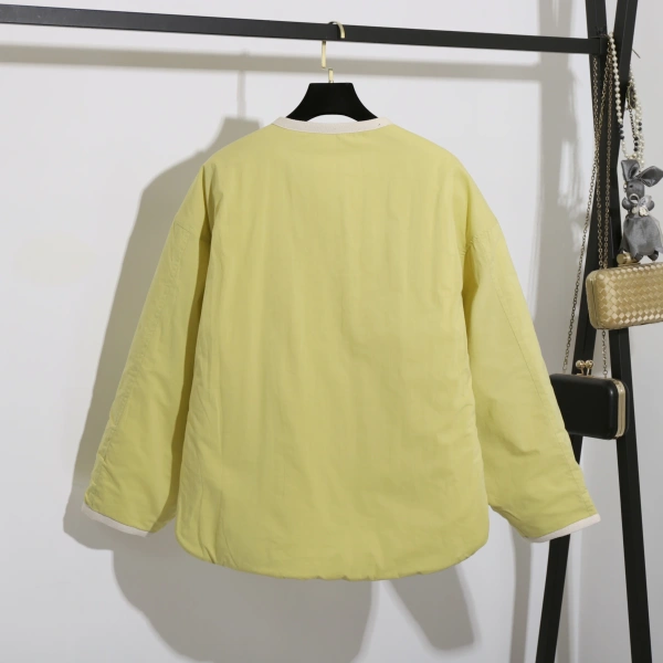 Women's Reversible 100% Cotton Puffer Jacket Single Breasted Winter Spring Casual Outerwear with Breathable Feature - Image 2