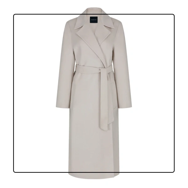 Boutique Women's Autumn/Winter High Quality Trend Design Sticky Pocket Cashmere Coat Elegant and Simple New Pattern Lacing - Image 4