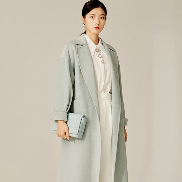 Winter Women's Wool BlendsLong Winter 100%wool Ladies Coat Soft  Elegant Jacket - Image 4