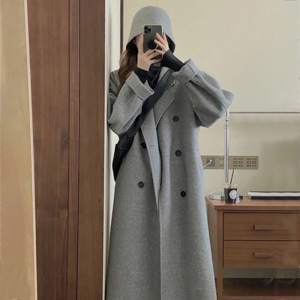 Double-breastedwomen's Wool Blends New Color  New Design Jacket Fashion Elegant Commuting Wool Coat Hot Sale High Quality - Image 3