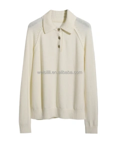Winter Turn Down Collar Size Pullover Women 100% Wool Knitted Sweaters