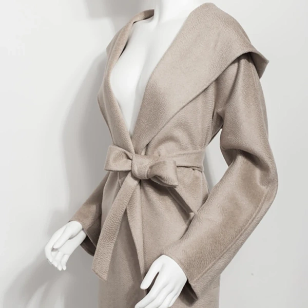 High-end Double-faced Woolen Goods Winter Peru Cashmere Coat Water Ripple New Design Classic  Fashion Commuting Frenulum - Image 5