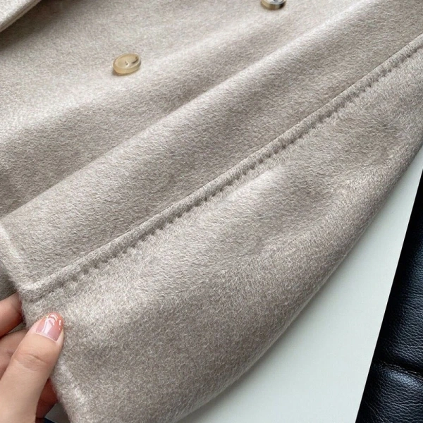 100% Cashmere Short Payment Loose Coat Winter Double-faced Woolen Goods  Handmade Quality Goods Spot Stock - Image 5