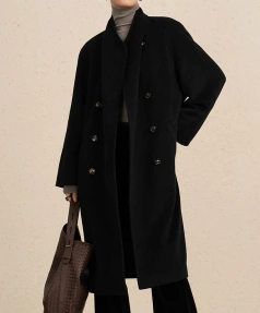 Winter Vintage Double Faced Long Cashmere Wool Coats Women
