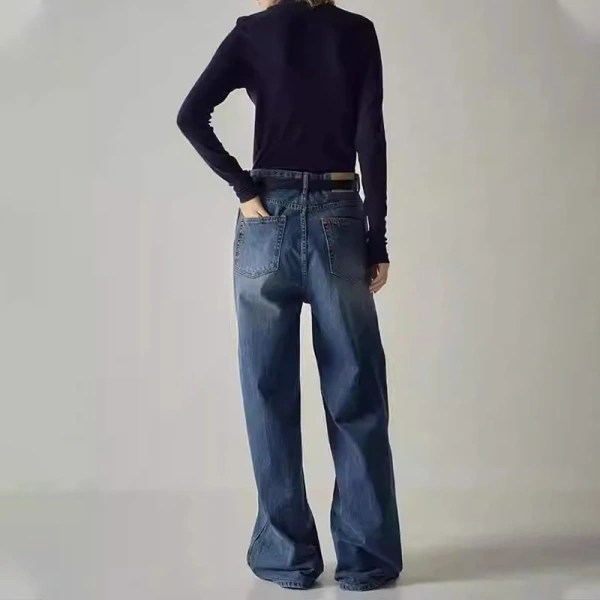 New Arrival High Waist Jeans 100% Cotton Denim Pants for Women - Image 2