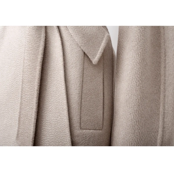 High-end Double-faced Woolen Goods Winter Peru Cashmere Coat Water Ripple New Design Classic  Fashion Commuting Frenulum - Image 4