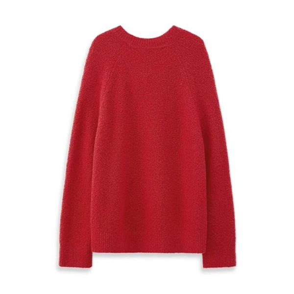 Solid Color Knitwear Pullover Women Luxury Crewneck Goat Cashmere Knitted Sweater - Image 2