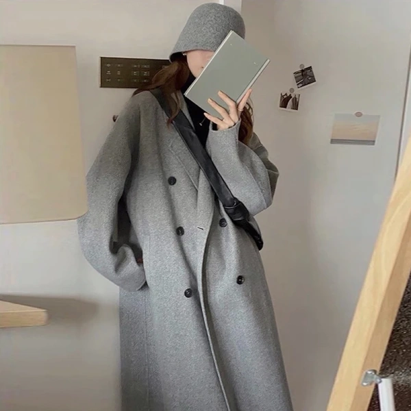 Double-breastedwomen's Wool Blends New Color  New Design Jacket Fashion Elegant Commuting Wool Coat Hot Sale High Quality - Image 4
