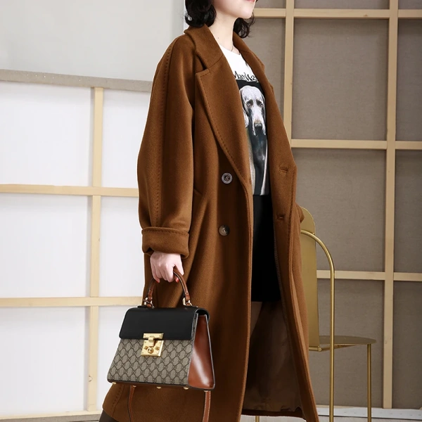 Haute Couture Winter Peru Cashmere Coat Soft Elegant Hot Sale Double-breasted High Quality - Image 2