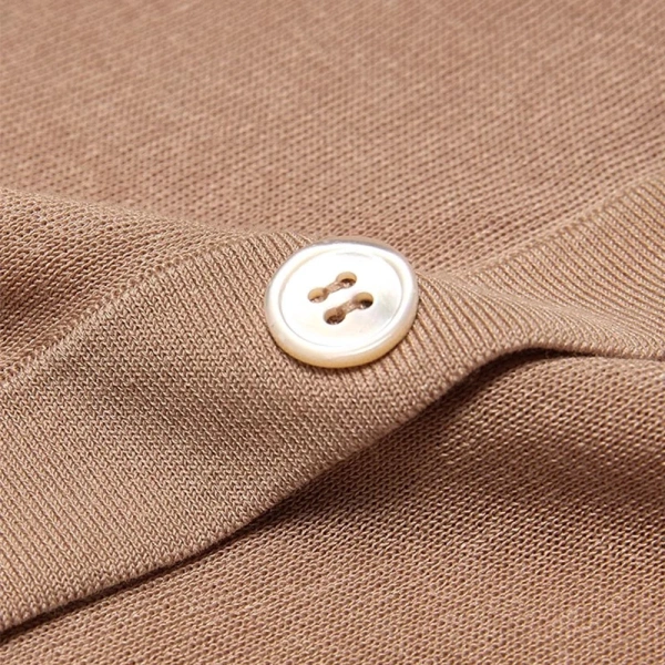 Summer Single Breasted Knitwear Shirt Women V Neck Short Sleeve Cotton Knitted Cardigans - Image 4