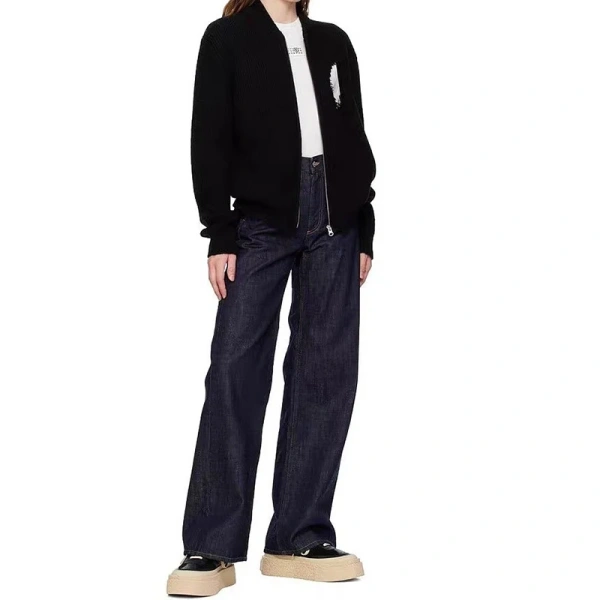 Cotton Denim Wide Leg Pants Vintage High Waist Jeans for Women - Image 3