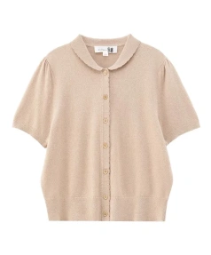 Summer Single Breasted Short Sleeve Knitted Cardigans Cotton Silk Knitwear for Women