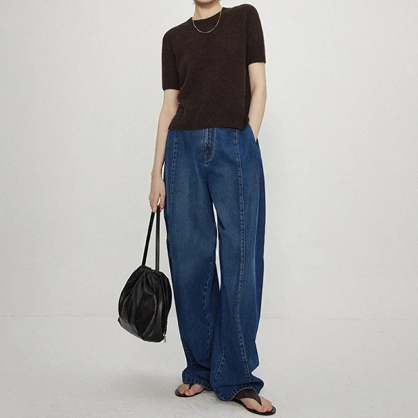 Casual High Waist Jeans Loose Denim Wide Leg Pants for Women - Image 4
