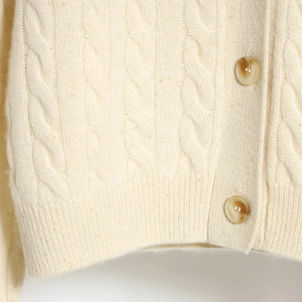 V Neck Cashmere Sweater Single Breasted 100% Cashmere Knitted Cardigan for Women - Image 4