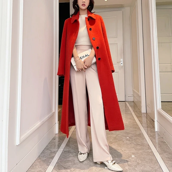 High Quality Peru Alpaca Hair Single Breasted Long Simplicity Elegant Women s Wear in 2025, the New Commuting Cashmere Coat - Image 6