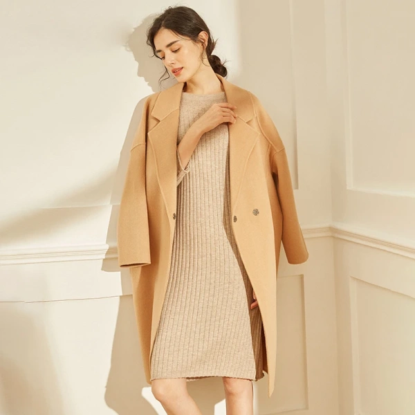 Winter High Quality Classic Elegant Korean Commuter Women's Long Genuine 100% Wool Jacket With Concealed Buttons - Image 3