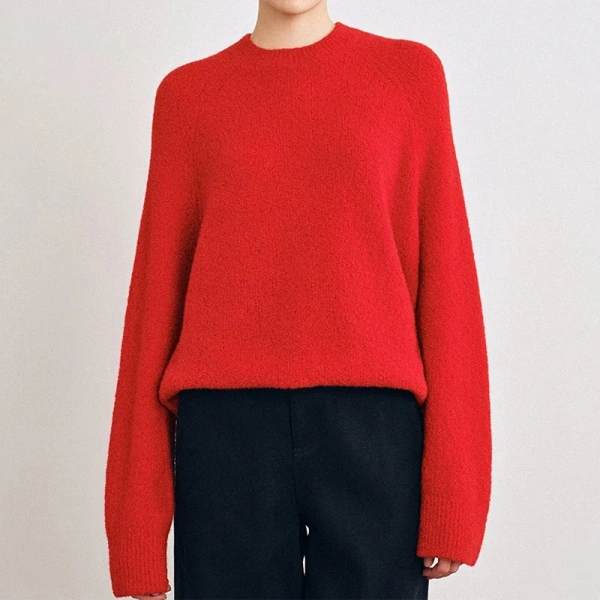Solid Color Knitwear Pullover Women Luxury Crewneck Goat Cashmere Knitted Sweater - Image 4