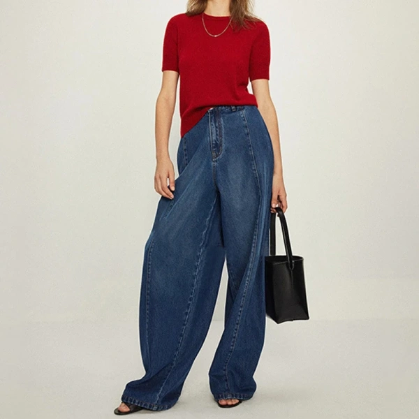 Casual High Waist Jeans Loose Denim Wide Leg Pants for Women - Image 5