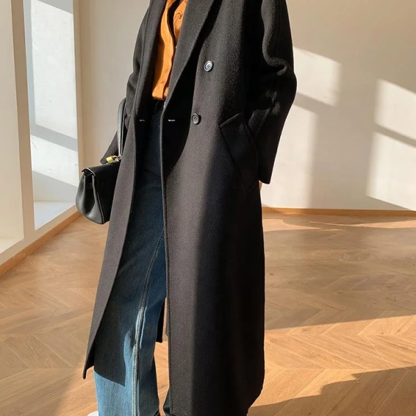 The Most Popular High-end Double-sided Cashmere Haute Couture Women's Long High-quality Woolen Coat This Fall and Winter - Image 5