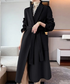 High-end 2025 the New Popular This Year Double Sided Cashmere Coat Simplicity Solid Color Windbreaker Quality Goods