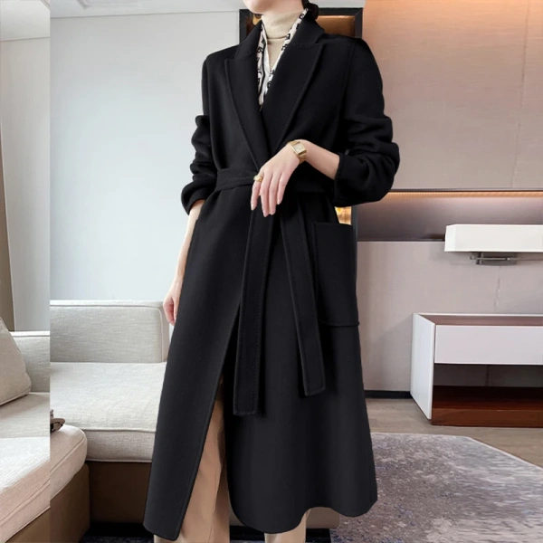 High-end 2025 the New Popular This Year Double Sided Cashmere Coat Simplicity Solid Color Windbreaker Quality Goods