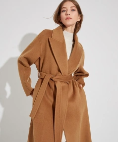 2025 Haute Couture Tie a Belt High Quality Winter High Quality Popular Design Cashmere Coat Jacket Spot Stock