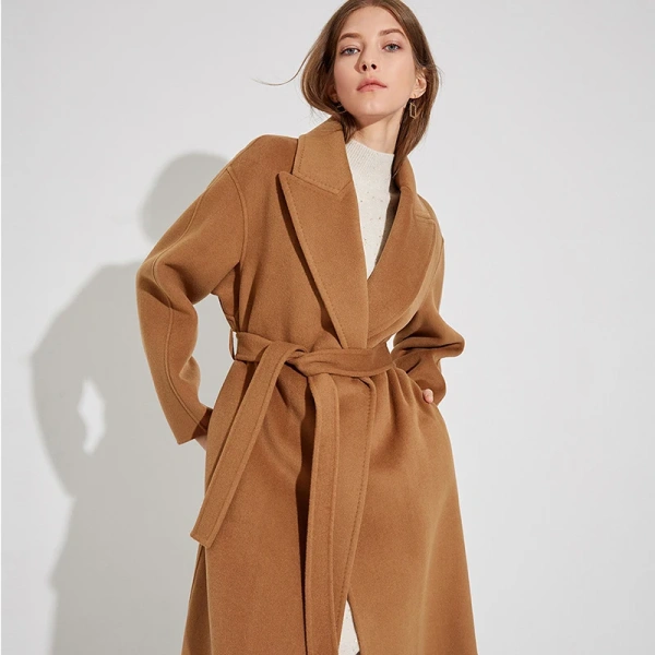 2025 Haute Couture Tie a Belt High Quality Winter High Quality Popular Design Cashmere Coat Jacket Spot Stock