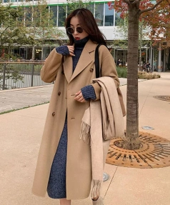Double-breastedwomen's Wool Blends New Color  New Design Jacket Fashion Elegant Commuting Wool Coat Hot Sale High Quality