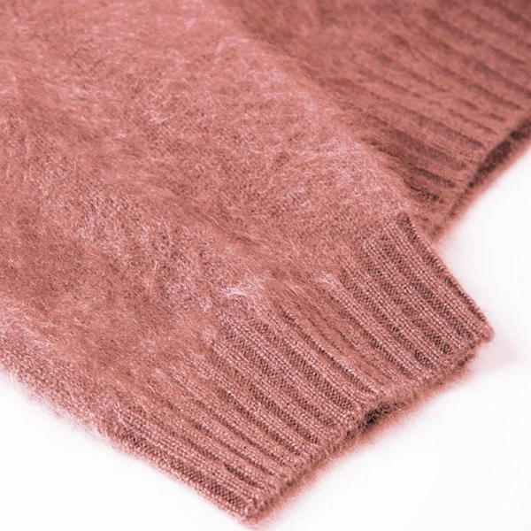 Turn Down Collar Knitted Pullover Sweaters Mohair Knitwear Women - Image 5