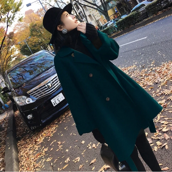 100% Cashmere Black Double-sided Cashmere Coat Female in 2025 the New  Autumn and Winter of Brief Paragraph Woollen Coat - Image 3