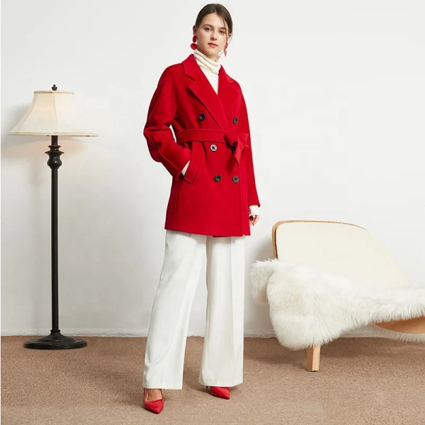 90% Wool +10% Cashmere Double Breasted High-end Selected Cashmere Coat Winter Thickening Warm in Stock - Image 3