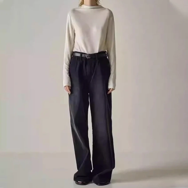 New Arrival High Waist Jeans 100% Cotton Denim Pants for Women - Image 5