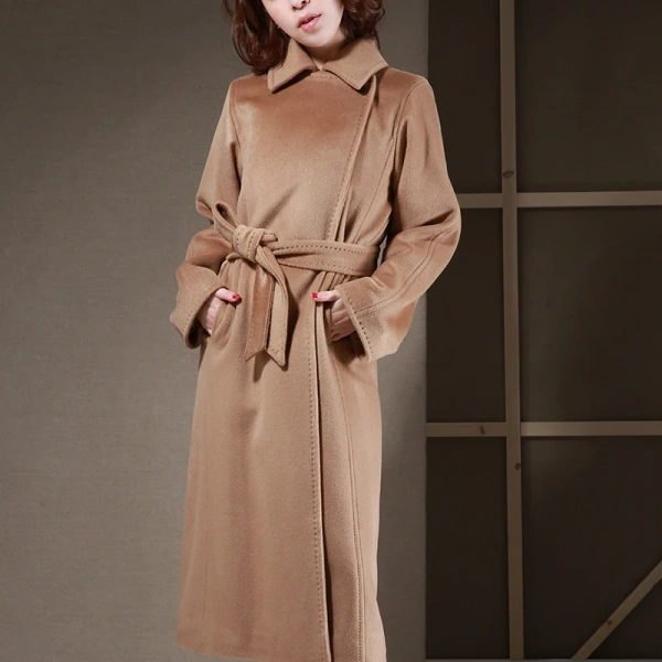 2025 Lace-up Winter High Quality Peruvian Women's Cashmere Coat New Design Unique High-end Quality Hand-sewn - Image 3