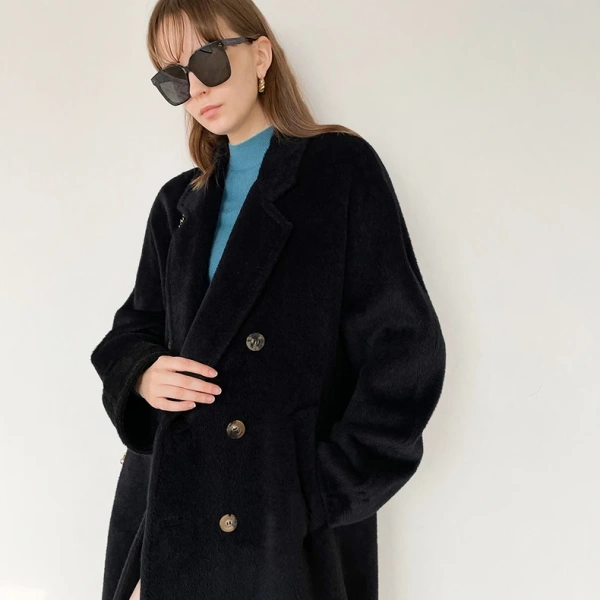 High-end 2025Haute Couture Plush the Real Alpaca Hair Profile Winter Thickening Keep Warm Cashmere Coat - Image 3