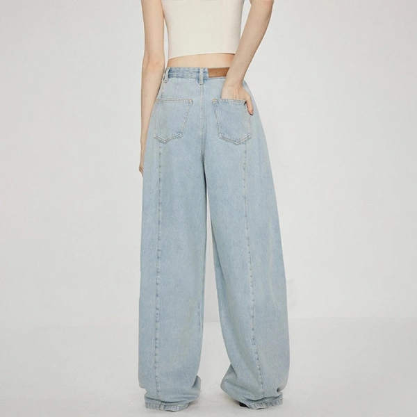 Casual High Waist Jeans Loose Denim Wide Leg Pants for Women - Image 2