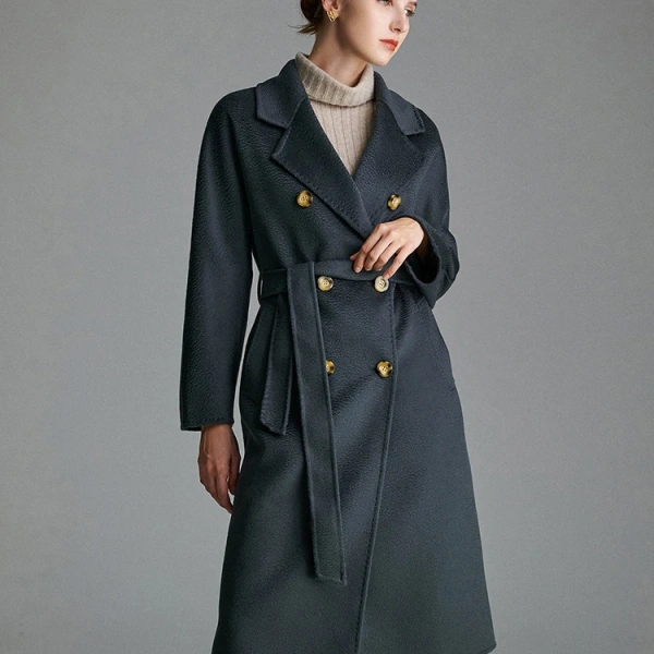 Winter Price Double-faced Woolen GoodsLong Winter100%wool Ladies Coat Regular Sleeves - Image 3