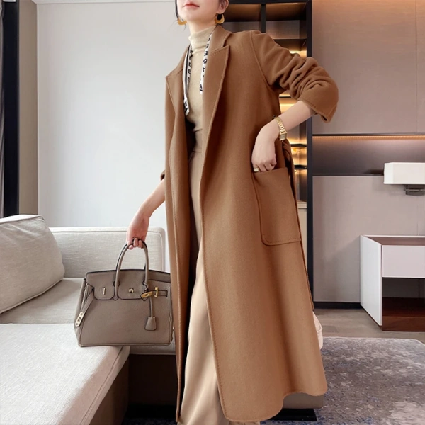 High-end 2025 the New Popular This Year Double Sided Cashmere Coat Simplicity Solid Color Windbreaker Quality Goods - Image 4