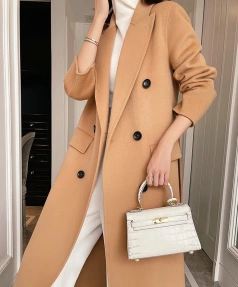 High Quality Handmade in 2025 the New Double Sided  Cashmere Double-breasted Winter Regular Sleeves Fit Coat