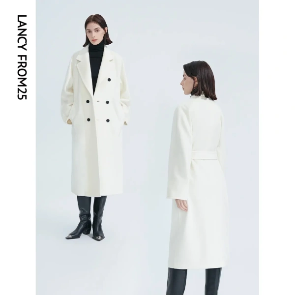 Pure Wool French High-end Mid-length Loose Woolen Coat Winter New Style - Image 4