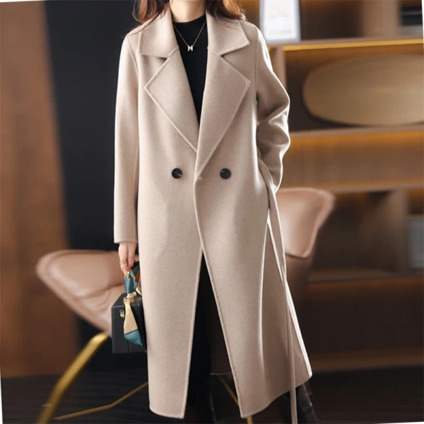 Wool Coats Winter High Quality Long Style Ladies Women Coat Outerwear Long Slevee Autumn Winter 100% Wool - Image 4