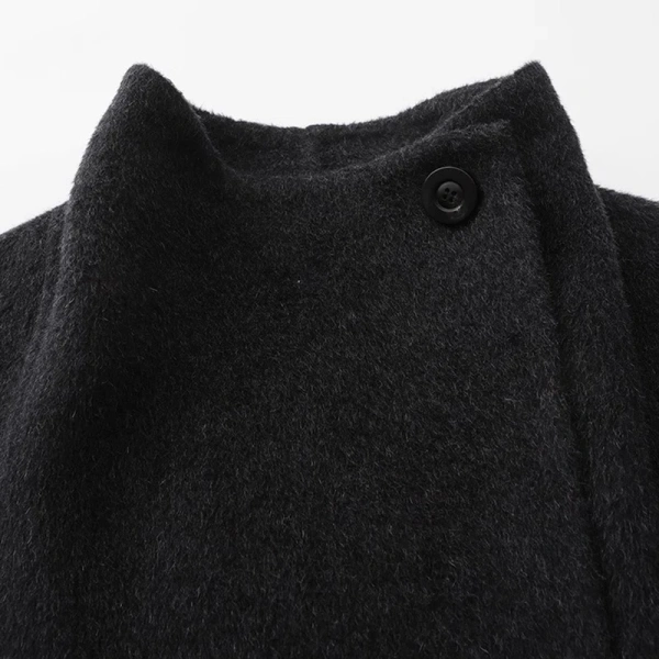 Winter Stand Collar Camel Hair Woolen Coat Luxury Double Faced Long Wool Coat Women with Belt - Image 3