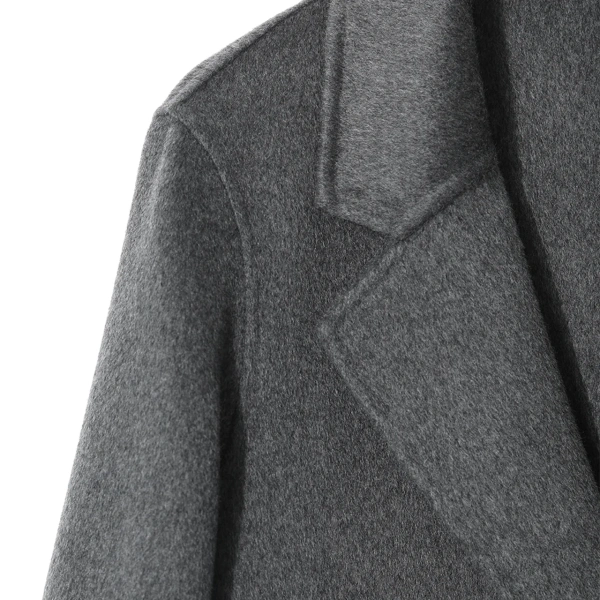 Autumn Winter Luxury Double Faced Cashmere Suit Jacket Cropped 100% Genuine Goat Cashmere Coat for Women - Image 3