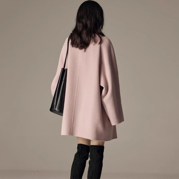 Autumn Winter Double Faced Camel Hair Coat Luxury Double Breasted Real Wool Coat for Women - Image 2